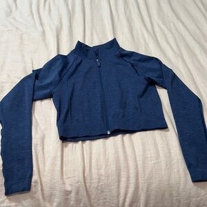 Alphalete Women's Zip-Up Cropped Jacket - Navy Blue

**Size:** Small